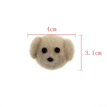Cele mai noi 10buc Handmade Lână Simțit Kawaii Câine Animal de Artizanat se Potrivesc Ornament Accesorii Bijuterii Butonul 3D Plasture Autocolant Ambarcațiuni