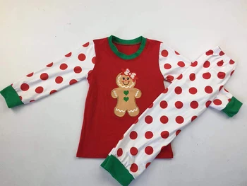 2019 design nou pentru copii fete broderie gingerbread model SUA Crăciun iarnă pijamale 7-8 ani, copiii îmbrăcăminte set