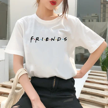 Femei Alb-Tricouri Moda Prietenii TV Tipărite Ulzzang Harajuku Kawaii Vogue Tricou Mai buni Prieteni Shirt Tee Topuri Haine Femei