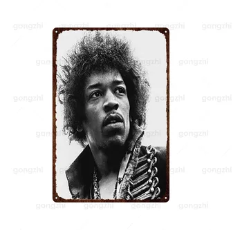Rock Music Player Jimi Hendrix Tin Logo Pictura Poate Fi Personalizat Anti-Decolorare Metal Retro Cafe-Bar Arta De Perete Decor Unic
