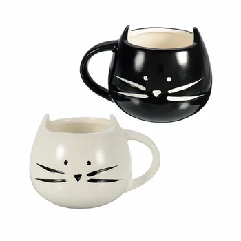 420ml Minunat Alb / Negru Cat Cafea cu Lapte Lumina Ceramice Iubitorii de Cana Cupluri Cupa Dec5