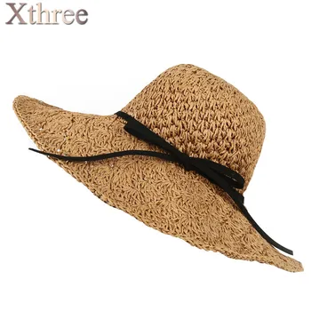 Xthree două dimensiuni manual Țese paie femei pălărie de vară pentru copii pyjamas Epocă Sinamay Fascinator pălărie pentru fete