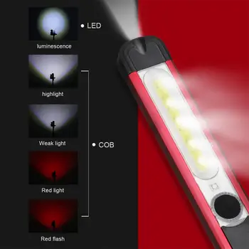 SOS USB Reîncărcabilă Breloc Edc Lanterna LED-uri de Mare Putere Magnet Lumini Flash cu Baterie de Lanternă pentru Camping, Pescuit, Vanatoare