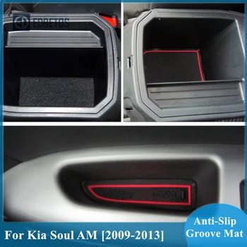 Ușa Groove Mat Pentru Kia Soul 2009~2013 SUNT MK1 2010 2011 2012 Accesorii Anti-Alunecare Mat Poarta Slot Coaster Interioare Auto Gel Pad