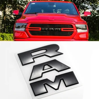 3D RAM Scrisori pentru 2019 Ram 1500 Grila Fata cu Emblema Negru Mat ABS Plăcuța de identificare
