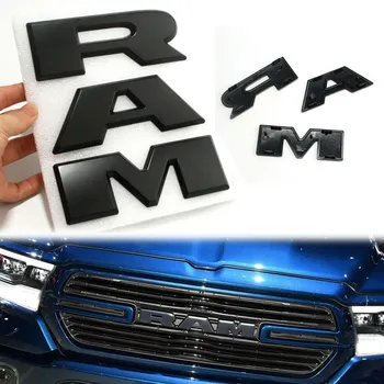 3D RAM Scrisori pentru 2019 Ram 1500 Grila Fata cu Emblema Negru Mat ABS Plăcuța de identificare