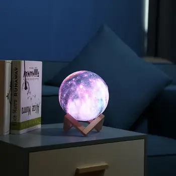 Imprimare 3D Moon Lampa Galaxy Moon Light Copii Lumina de Noapte 16 Schimbare de Culoare Touch și Control de la Distanță Galaxy Lumină sub formă de Cadouri
