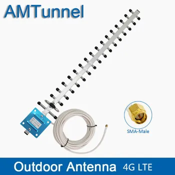 WIFI antena Yagi 4G LTE antena SMA male directional antena de 24dBi 4G Router antena 2300-2700Mhz cu 10m de cablu pentru routere