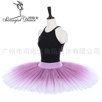 Noi Profesionist de Balet costume de Balet pentru Adulți Gradient Clatita Jumătate de Balet Tutu Firma Tul Practică fusta de Balet de Fuste Copil Platou Violet BT4012