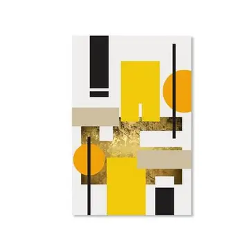 Geometrice Galben Abstract, Arta de Perete Imaginile pentru Camera de zi Poster Decorativ Modern Nordic Decor Acasă Panza Pictura