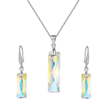 BAFFIN Queen Baguette Pandantiv Seturi de Bijuterii Cristale Swarovski De la Colier Legăna Cercei Pentru Femeile Nunta Bijuterii Statement