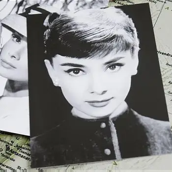 30pcs/lot Epocă de înaltă calitate Audrey Hepburn carte poștală 300g hârtie pentru cadou de la Hollywood retro clasic felicitari H059