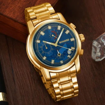 BOAMIGO Ceasuri Barbati Brand de Top Cronograf Oameni de afaceri Ceasuri Sport din Oțel inoxidabil simplu Rochie de Moda Cuarț ceas masculin