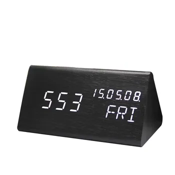 Alarmă Ceas Digital LED-uri de Afișare în Timp Setările de Alarmă Lemn Ceasuri Electrice Desktop AAA Alimentat Ceasuri de masa Decor de Masă 2020