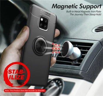 Magnetic Suport Auto de Caz Pentru Huawei Mate20 Pro Silicon Inel de Metal Capac Magnet Pentru Colega 20 Pro Capacul din Spate Caz Pentru Mate 20Pro
