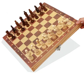 Din lemn Magnetic Set de Șah de Înaltă Calitate Joc de Familie Pliere Checker Bord din Lemn Masiv, Piese de Puzzle, Jocuri de Șah 29*29 CM tablă de Șah