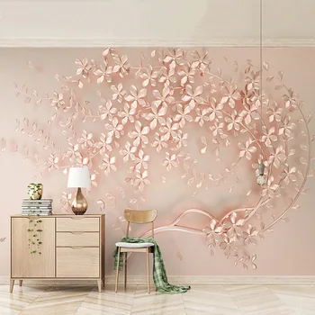 3D Tapet Arta Abstractă Modernă Relief Flori de Trandafir Foto de Perete de Hârtie Murală Camera de zi Dormitor Moda Home Decor Pictura pe Perete