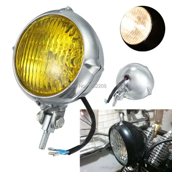 Lustruit Vintage Stil Bates Motocicleta Cap Lumina Lampa H4 Se Potriveste Pentru Chopper Harley Sportster Softail Custom