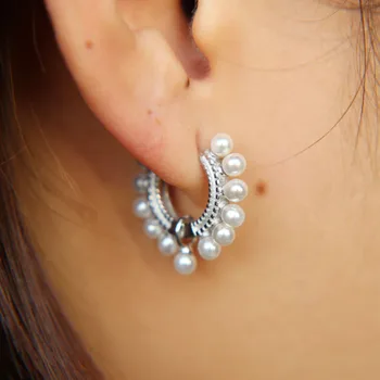 Argint 925 simulat pearl ureche cerc picătură farmec pentru femei bijoux frumos stud cercei moda bijuterii en-gros cadou