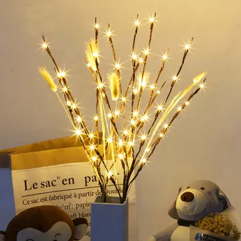 Decor de crăciun Ramură de Salcie Lumina Flora 20 LED-uri Lumini Șir de Masă Ornamente de Crăciun pentru Acasă 2020 Crăciun Anul Nou Decor