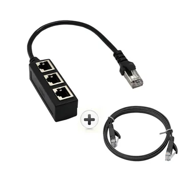 1Male La 3 de sex Feminin Port CARPRIE LAN Rețea Ethernet RJ45 Conector Splitter Adaptor Cablu Ethernet RJ45 Cablu Adaptor