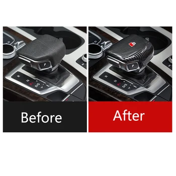 Fibra de Carbon Auto Gear Shift Knob Capacul Manetei schimbătorului de Acoperire LHD pentru Audi A4 B8 A5 S5 S6 S7 A6 C7 A7 T2 Q5 Q7 Accesorii Styling Auto