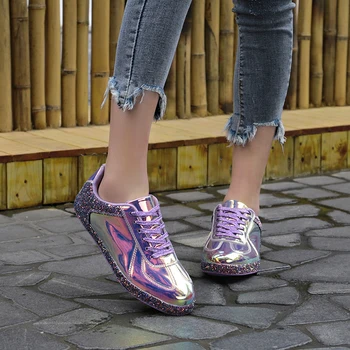 2019 Casual Bling Pantofi de Argint Adidas Femei de Cristal Platforma Indesata Adidași Femme Stras Zapato De Mujer femei pantofi