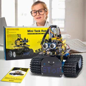 Keyestudio DIY Rezervor de Mini Robot V2.0 Inteligente DIY Robot Kit Auto pentru Arduino Robot STEM+ 15Projects /Suport IOS &Android APP Control