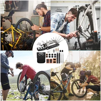 Instrumente De Reparații De Biciclete Kit De Accesorii Pentru Biciclete Multi Tool Set Cu Pompa De Cauciuc Patch-Uri Portabile Drum De Munte BikeTire Auto Tool Set