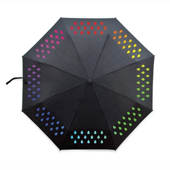 Creatoare de moda negru Rezistente la Vânt de schimbare a culorii Trei Pliere umbrela de ploaie femei Bărbați Windproof călătorie Umbrele