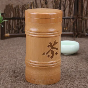 Manual Cutie De Ceai Bambus Cutie De Depozitare Ceai Colectorului Capac Sigiliu Bucătărie Borcane De Depozitare Accesorii Spice Box Organizator Caz Angro