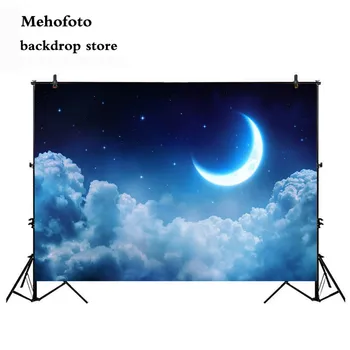 Mehofoto Spațiu Fondul Noaptea de Luni Stele pentru Fotografie Little Star Photo Booth Medii Studio Studio Alb cerul Înstelat 716