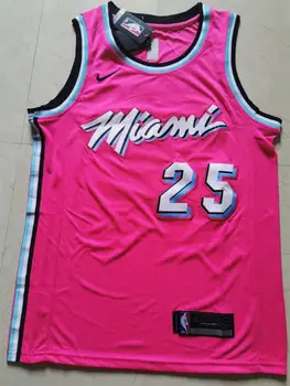 NBA Bărbați Miami Heat Nr. 25 Nunn Baschet Tricouri Bonus Edition Swingman Jersey Roz