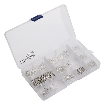 DIY Constatările de Bijuterii Accesorii Kit Box Set Cârlig Ureche Sertizare Capac Sari Inele Incuietoare Homar Ace de Instrumente Pentru a Face Bijuterii