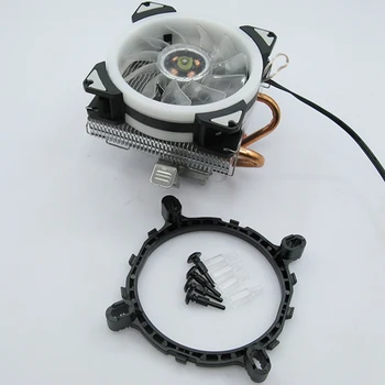 3Pin 2 Heatpipe PC de Răcire Ventilator cu LED-uri RGB Cooler CPU 90mm Ventilator Radiator Radiator Pentru 1150 LGA 775 1156 1366, AMD 2011 2011-3