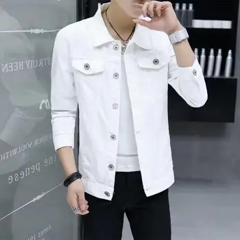 Jacheta cowboy barbati 2019 versiunea coreeană de subțire primăvară alb jacktes moda single-breasted militari de Top sacou masculin XXL