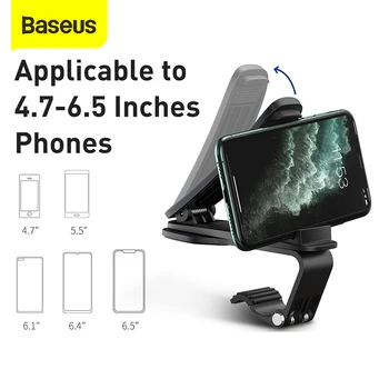 Baseus Masina Consola centrală suport pentru Telefon Reglabil Universal tabloul de Bord Suport de Telefon Mobil În Mașină, Telefon Suport Pentru iPhone Xiaomi