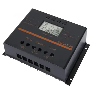 12V-24V Auto 80A PWM Solar Charge Controller Panou Solar cu Regulator de incarcare Display LCD Solar80 Controler Solar de Înaltă Eficiență