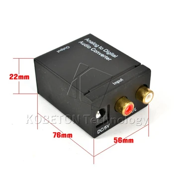 Kebidu Negru Analog în Semnal Digital de Sunet Audio Adaptor ADC Convertor Optic Coaxial RCA Toslink SPDIF Adaptor TV