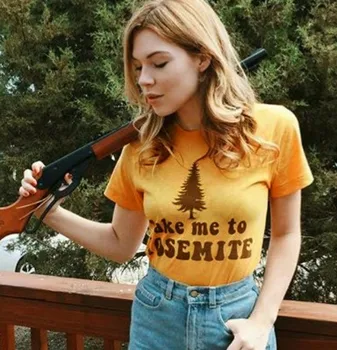 Sugarbaby Du-mă la Yosemite Femei tricou vintage inspirat- ' 70 Tee Monograma tricou-Camp shirt Graphic tee Unisex Sus Dropship