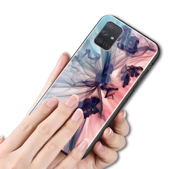 Pentru Samsung A51 Caz de Sticlă Greu Capacul din Spate de Protecție Cazuri de Telefon pentru Samsung Galaxy A71 O 71 Silicon Bara Fundas 51 2019