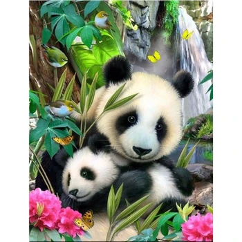5D DIY Diamant Pictura Mozaic Pădure Panda Diamant broderie Animale Burghiu Plin de Poze De Pietre Decor Acasă