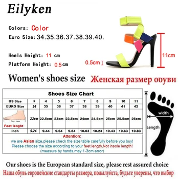 EilyKen Culoare Mixt Cârlig De Sex Feminin Tocuri Inalte, Sandale Gladiator Vara Deschis Deget De La Picior Toc Stiletto Rochie De Mireasa Pantofi Plus Size35-42