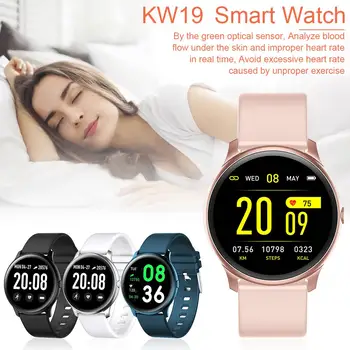 KW19 Ceas Inteligent bărbați Femei Monitor de Ritm Cardiac Memento Mesaj Tracker de Fitness Sport Smartwatch Pentru IOS Android IP67 rezistent la apa