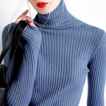 Moda casual, guler moale subțire pulover feminin jumper luminoase, la modă tricotate cald elasticitatea îmbrăcăminte