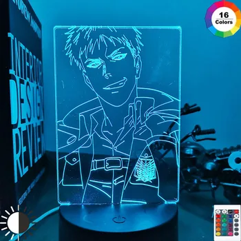 3D Lampa Anime Atac pe Titan Jean Kirstein Lumina pentru Decorare Dormitor Copii Cadou de Atac pe Titan LED Lumina de Noapte