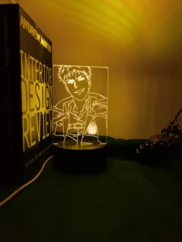 3D Lampa Anime Atac pe Titan Jean Kirstein Lumina pentru Decorare Dormitor Copii Cadou de Atac pe Titan LED Lumina de Noapte