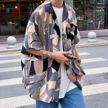IiDossan 2020 Supradimensionat cu Dungi t-Shirt Mens Streetwear japonez Harajuku Haine Femei Mozaic HipHop High Street Tricouri Fierbinte de Vânzare