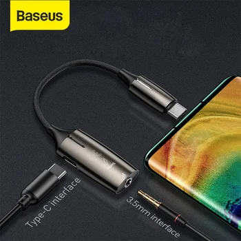 Baseus 3.5 mm AUX Audio Adaptor OTG USB de Tip C Cablu Adaptor Forhuawei Mate 30 Pro 20 Pro USB C Adaptor Audio pentru Căști Converter