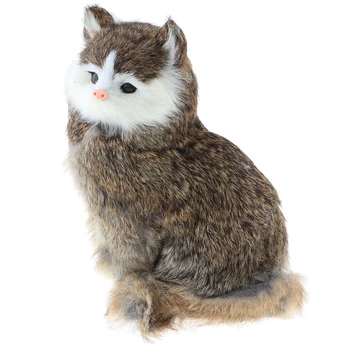 Simulare Faux Blana Cal/ Pisica Model Copii Jucărie De Învățământ Artizanat Colecție Acasă Ornament